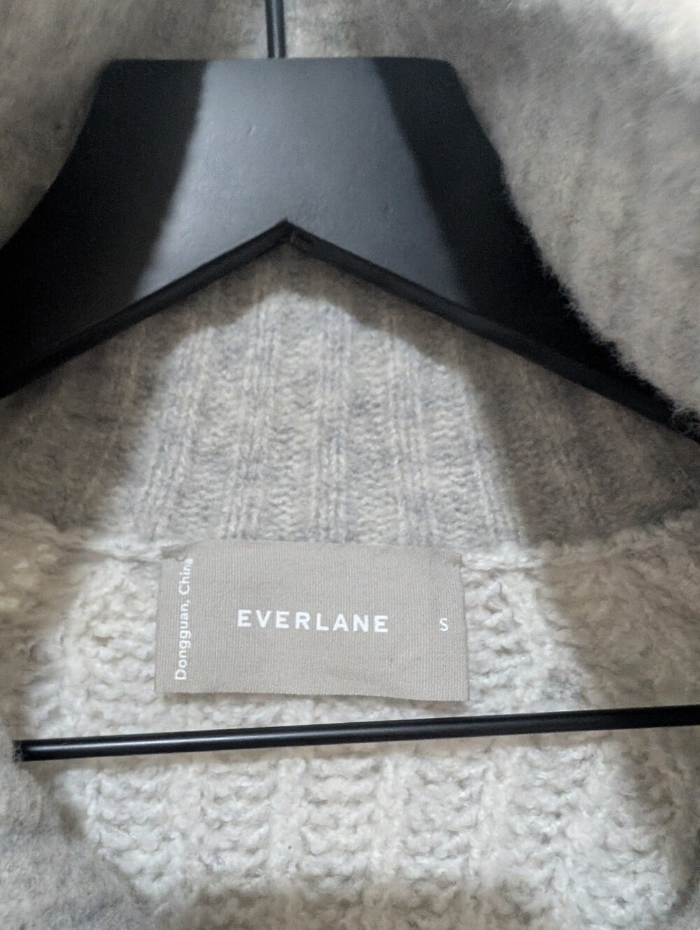 Everlane Grey Luxe Teddy Wool Oversized Half Zip Knit Sweater - Picture 7 of 16